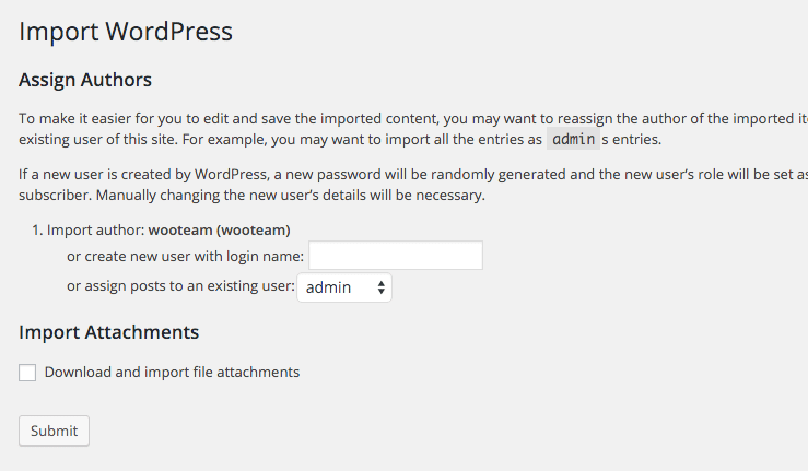 assign authors and import attachments