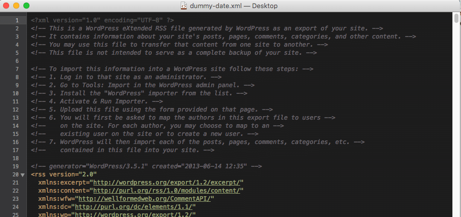 dummy data xml file