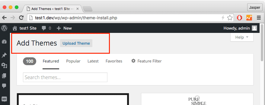 upload theme