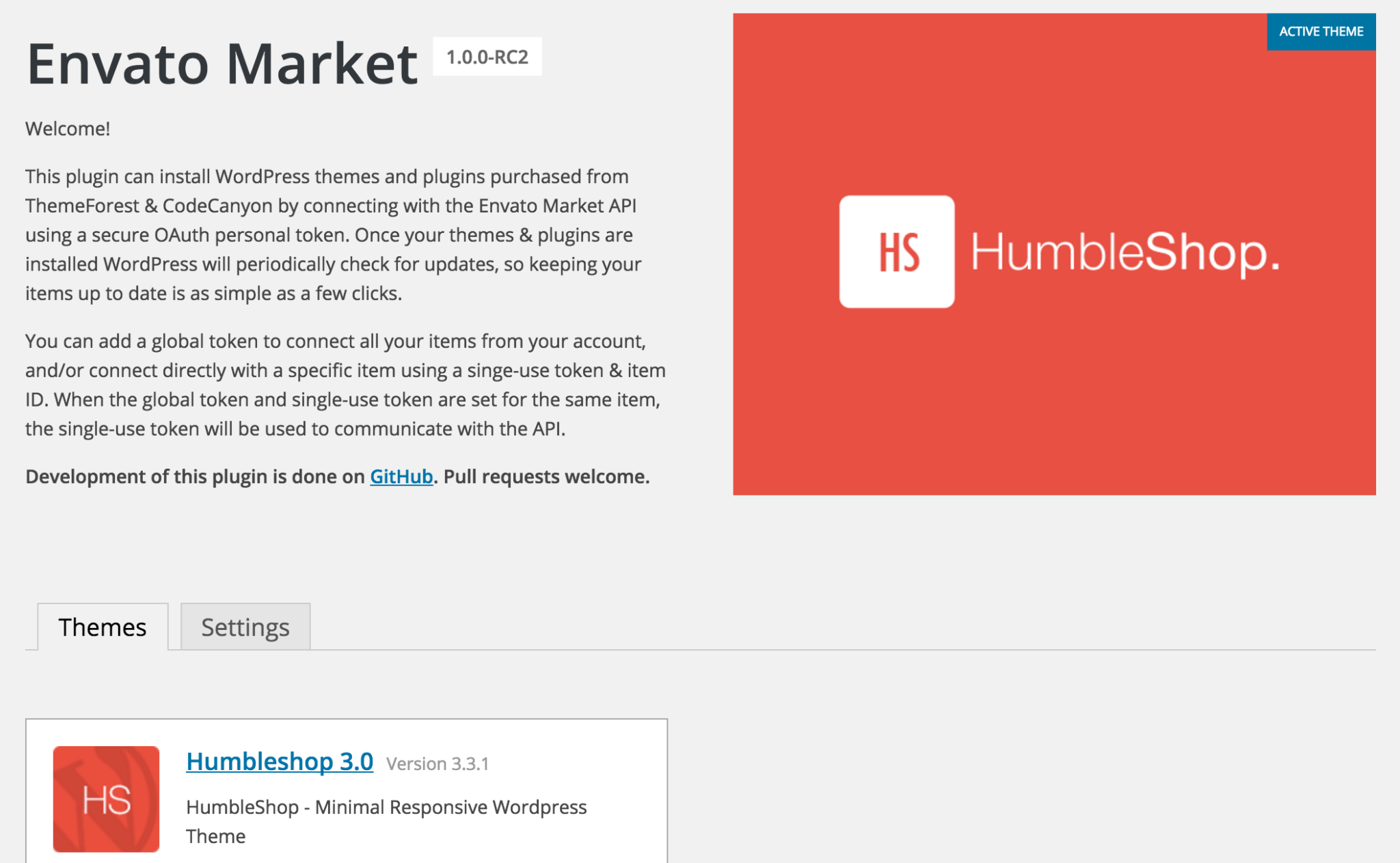 Envato Market in Dashboard