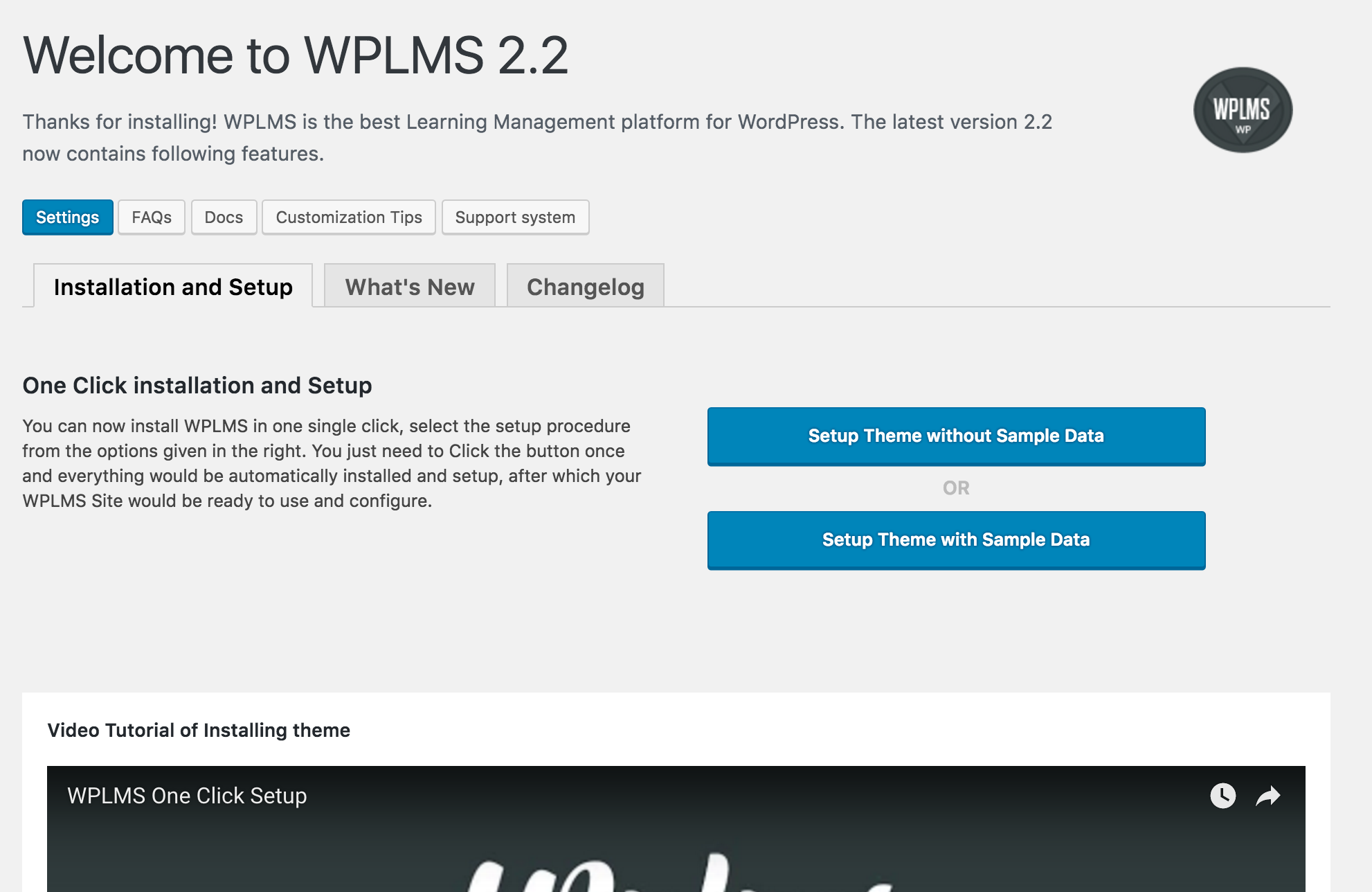WPLMS Setup with Sample Data