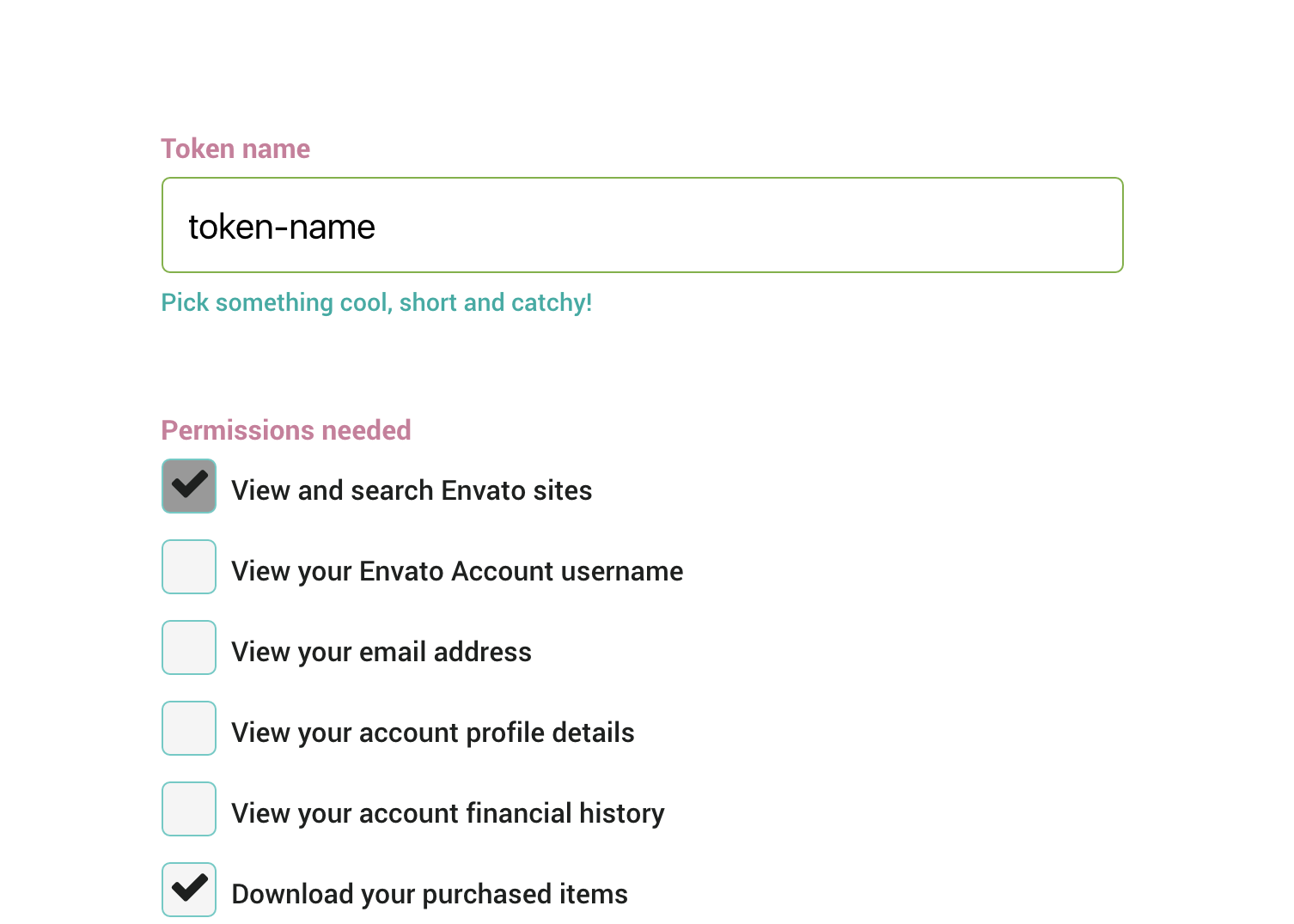 envato market token options