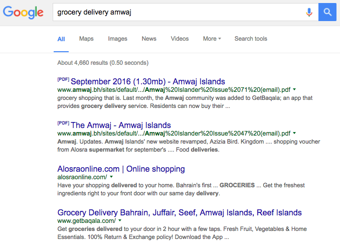 Baqala Grocery Delivery Amwaj