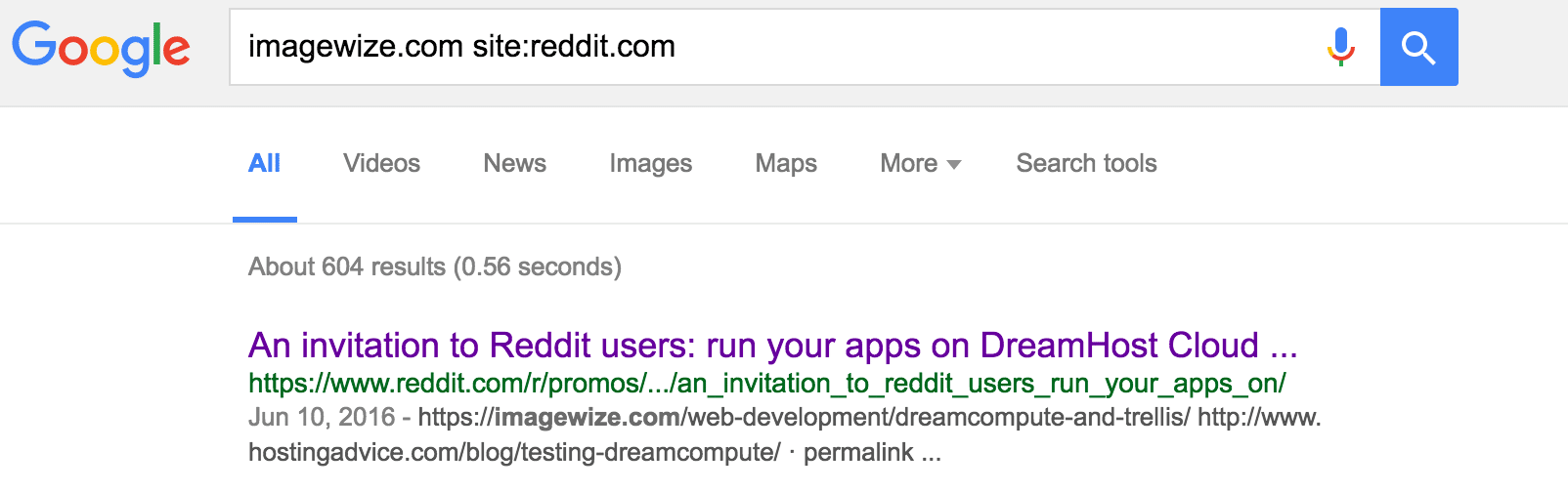 Google in site search