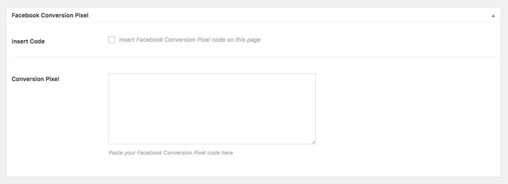 Facebook Conversion Pixel for Posts