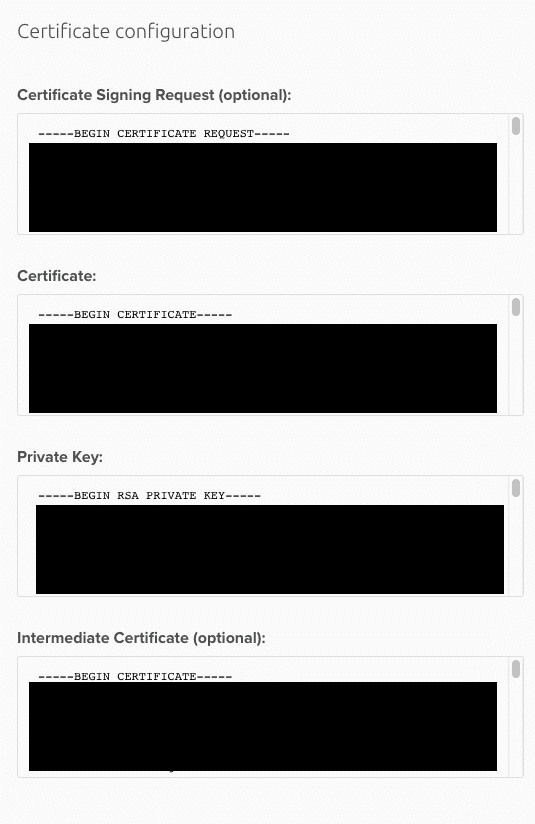 Certificate Configuration