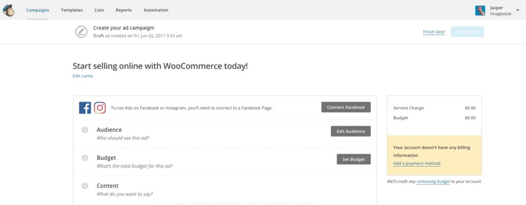 MailChimp Ad Builder