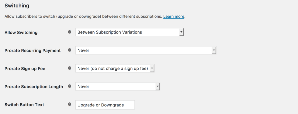 Subscription Switching