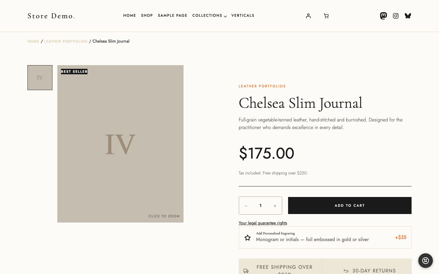 Product page of the Imagewize demo store with a 