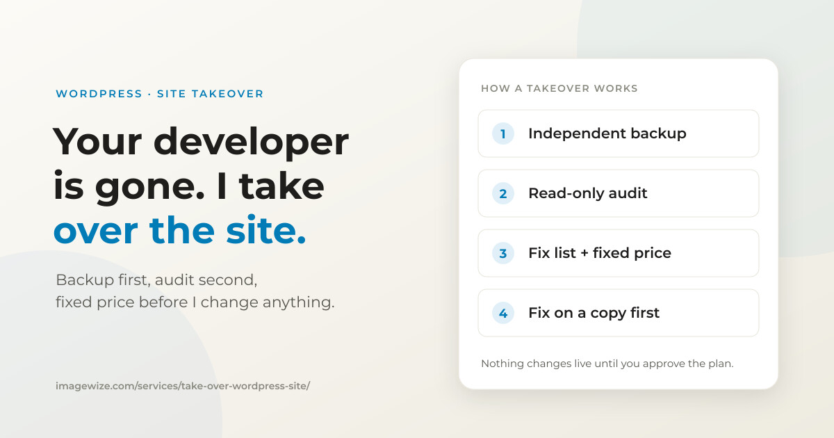 Taking over a WordPress site from a previous developer
