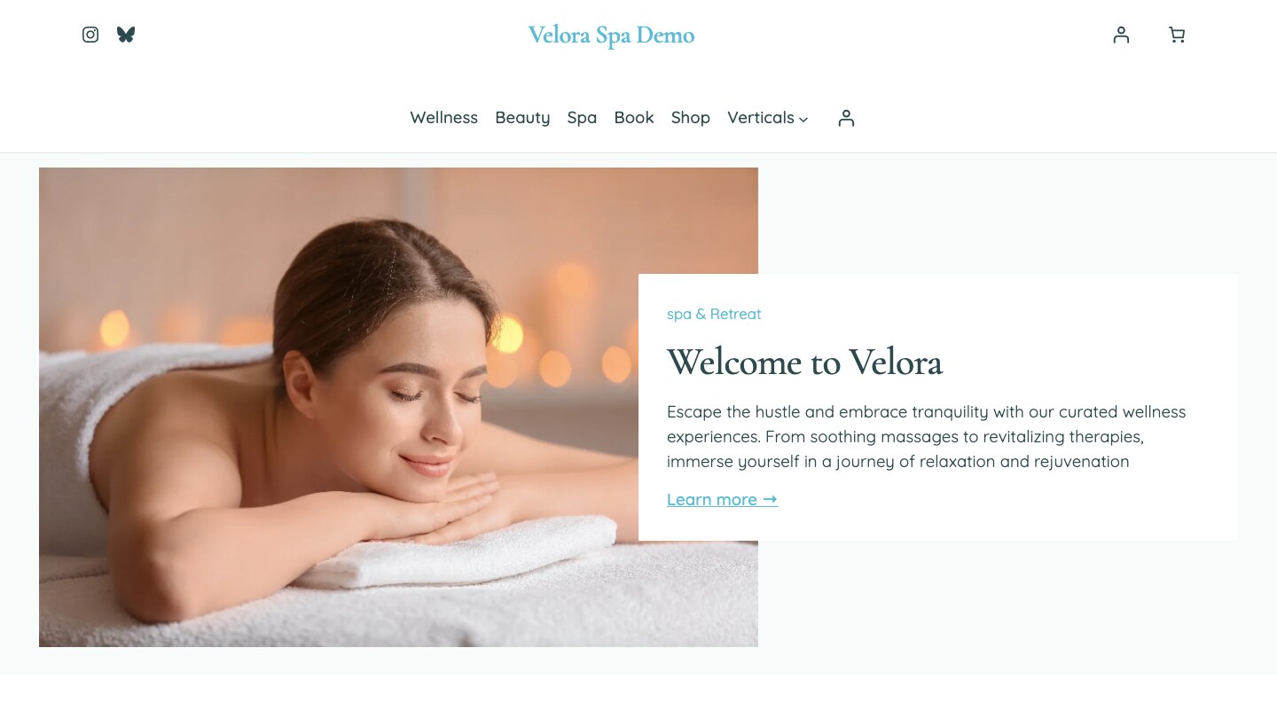 Elayne demo: a spa and wellness site built from Elayne patterns