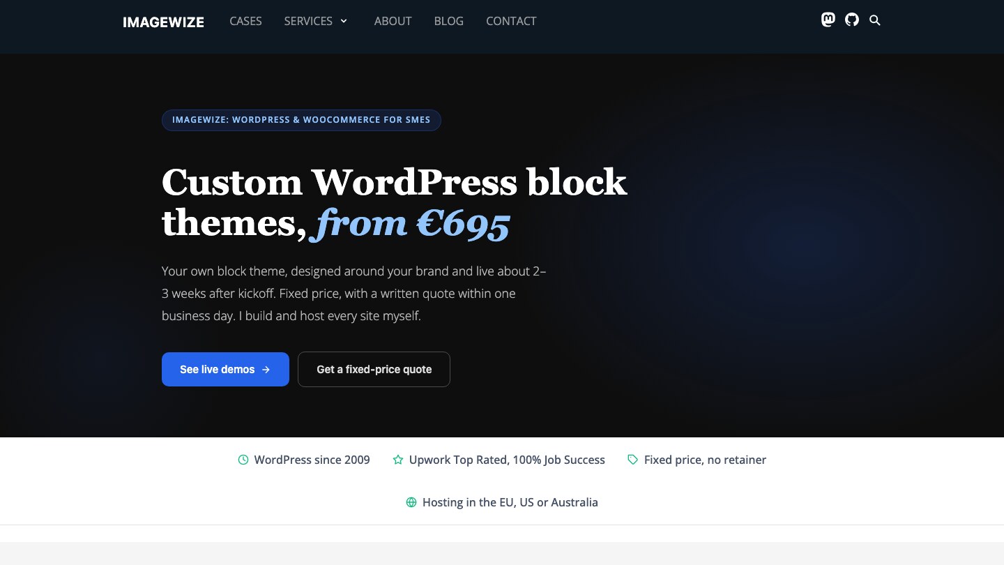 imagewize.com, the site built on the Nynaeve theme
